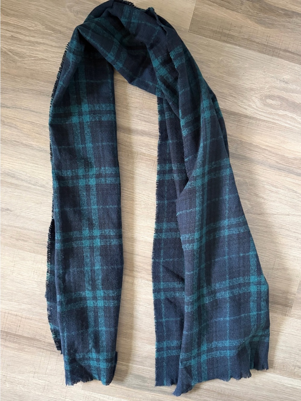 Classic Black & Teal Plaid Women’s Scarf